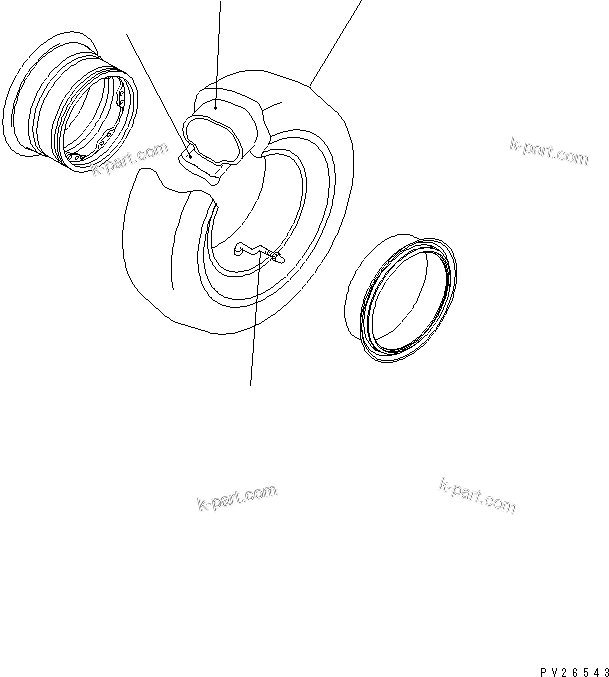 Komatsu parts book diagram for HD255-5 S/N 1001-UP: TIRE (16.00-25 ?28PR ?E3 ?CR(RL) ?TUBE TYPE) (BRIDGESTONE)(#1201-)