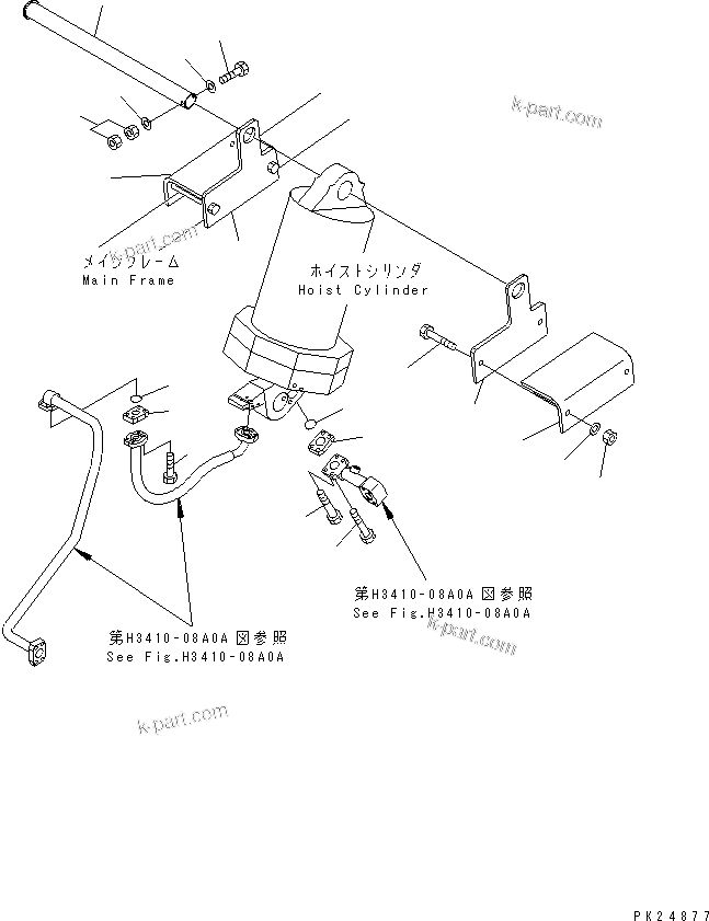 Komatsu parts book diagram for HD255-5 S/N 1001-UP: BODY LESS(#1001-1600)