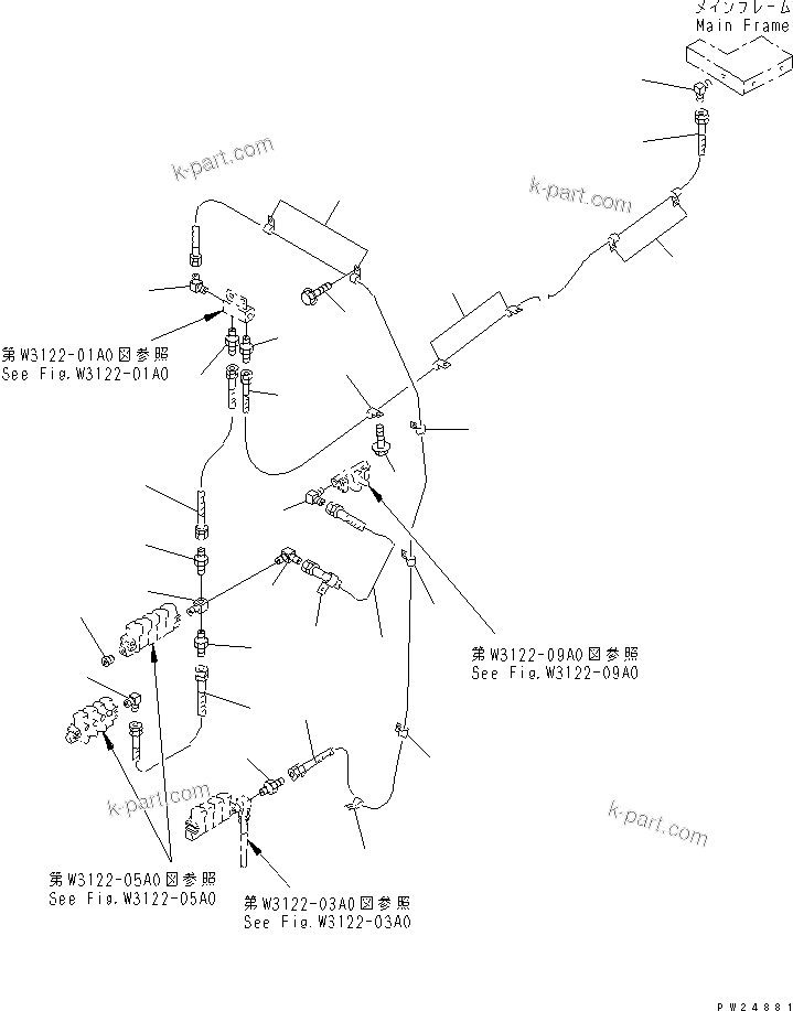 Komatsu parts book diagram for HD255-5 S/N 1001-UP: AUTO LUBRICATION (PUMP LINE) (2/4)