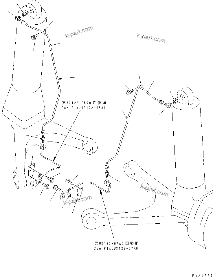 Komatsu parts book diagram for HD255-5 S/N 1001-UP: AUTO LUBRICATION (STEERINGLINE) (4/4)