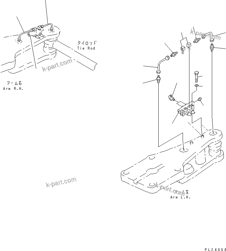 Komatsu parts book diagram for HD255-5 S/N 1001-UP: AUTO LUBRICATION (KNUCKLE LINE)