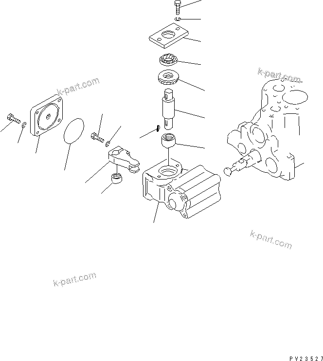 Komatsu parts book diagram for HD255-5 S/N 1001-UP: HOIST VALVE (2/3)