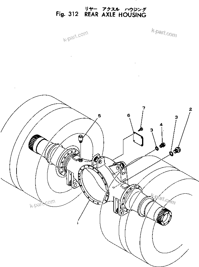 Komatsu parts book diagram for HD460-1 S/N 1002-UP: REAR AXLE HOUSING