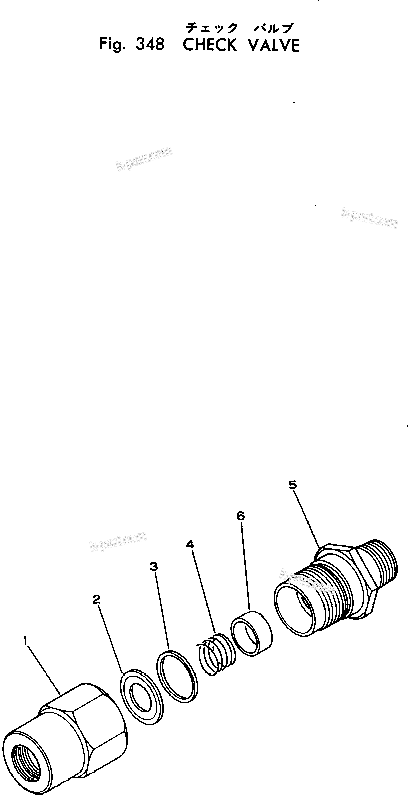 Komatsu parts book diagram for HD460-1 S/N 1002-UP: CHECK VALVE