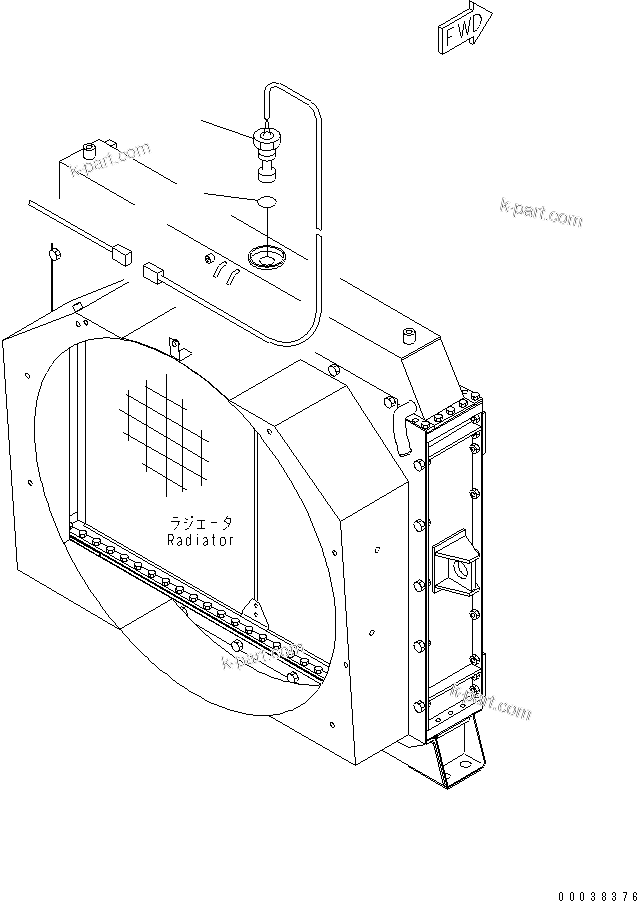 Komatsu parts book diagram for HD465-7R S/N 15001-15351 (W/O EGR): COOLANT LEVEL SENSOR(#15001-)