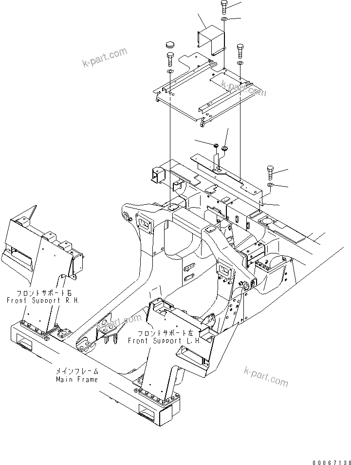 Komatsu parts book diagram for HD465-7R S/N 15001-15351 (W/O EGR): BATTERY (HOOD)(#15025-)