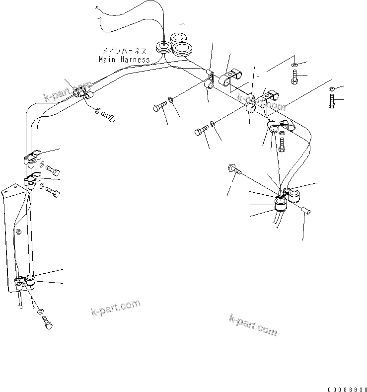 Komatsu parts book diagram for HD465-7R S/N 15001-15351 (W/O EGR): BATTERY (CLAMP)(#15110-)