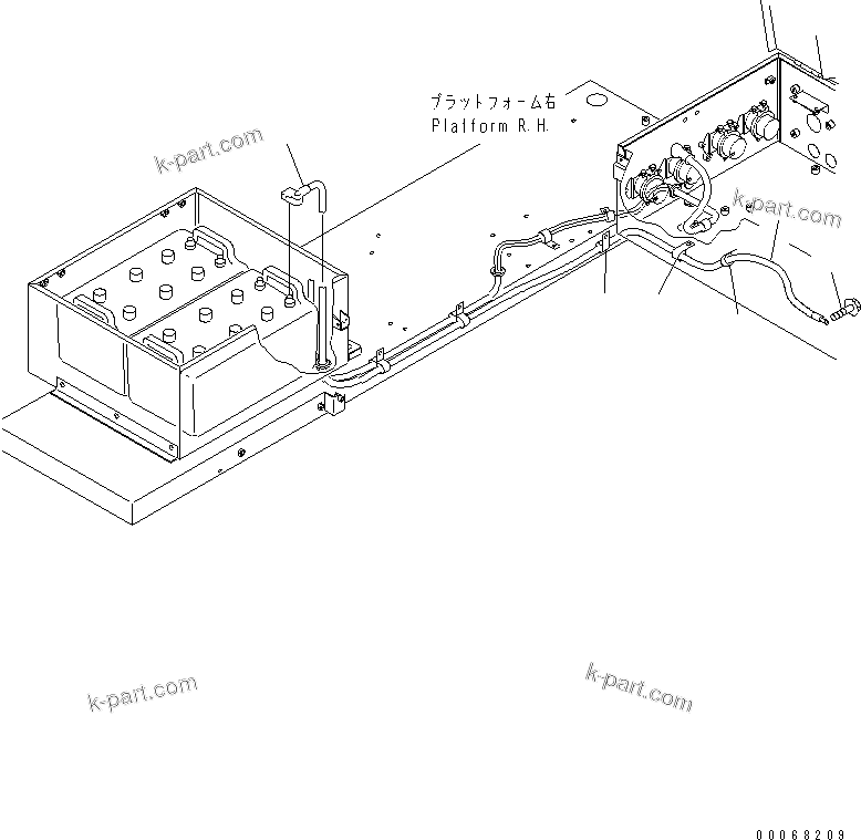 Komatsu parts book diagram for HD465-7R S/N 15001-15351 (W/O EGR): BATTERY (LARGE BATTERY LINE)(#15025-)