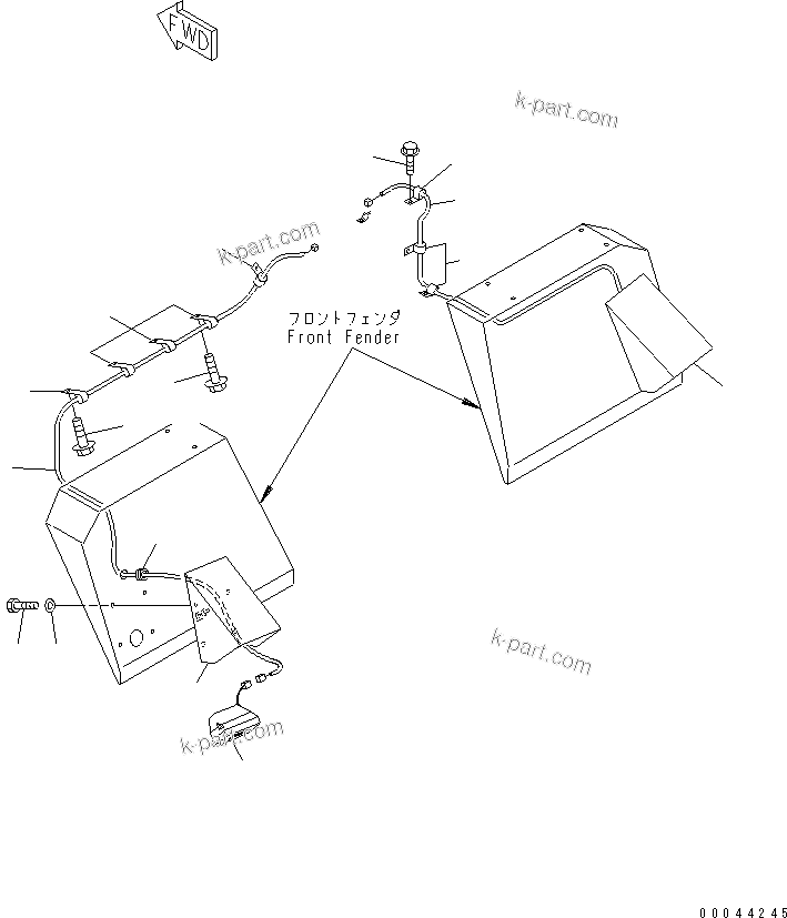 Komatsu parts book diagram for HD465-7R S/N 15001-15351 (W/O EGR): SIDE LAMP(#15001-)