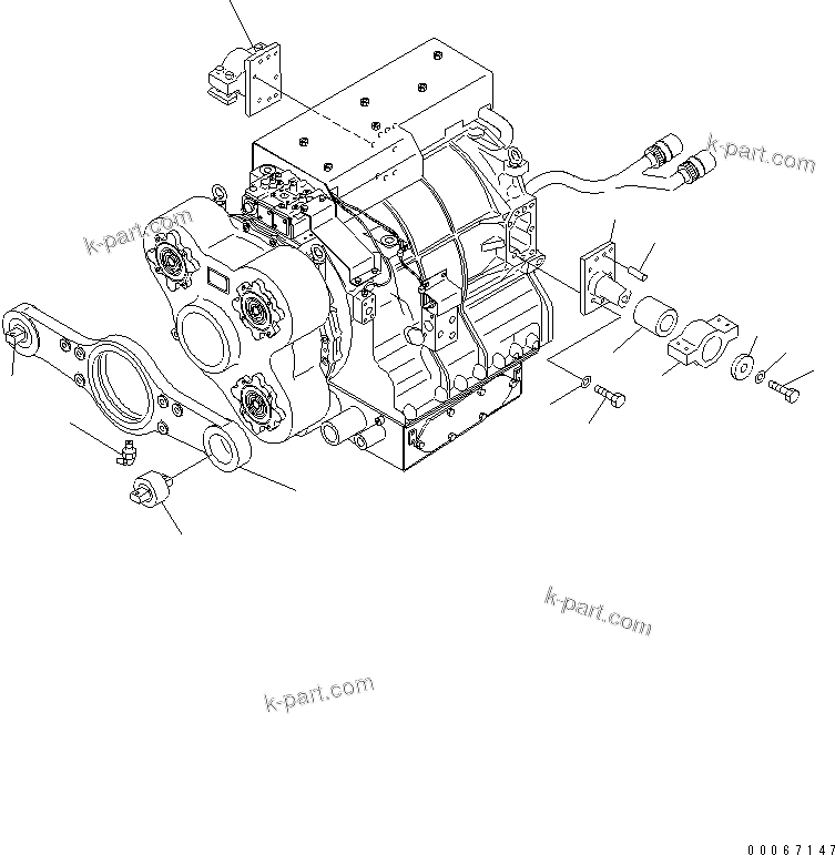 Komatsu parts book diagram for HD465-7R S/N 15001-15351 (W/O EGR): TRANSMISSION MOUNTING PARTS(#15025-)