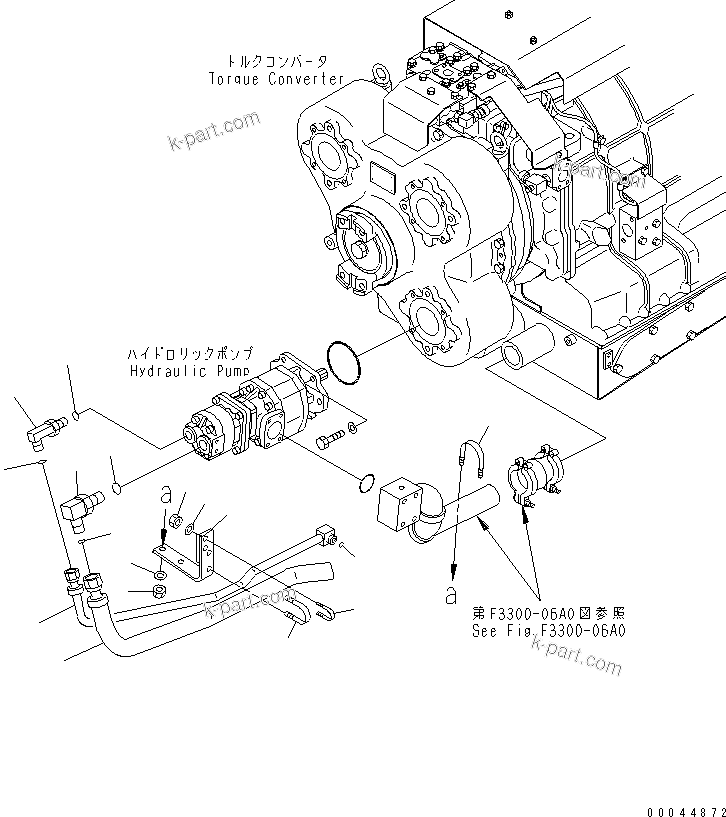 Komatsu parts book diagram for HD465-7R S/N 15001-15351 (W/O EGR): HYDRAULIC PIPING (BRAKE PUMP LINE)(#15001-15024)