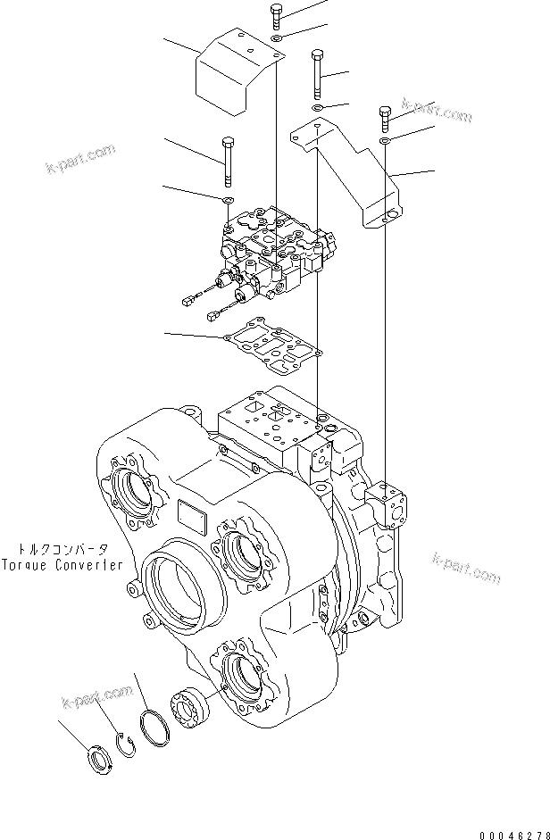 Komatsu parts book diagram for HD465-7R S/N 15001-15351 (W/O EGR): TORQUE CONVERTER VALVE (COVER)(#15001-)