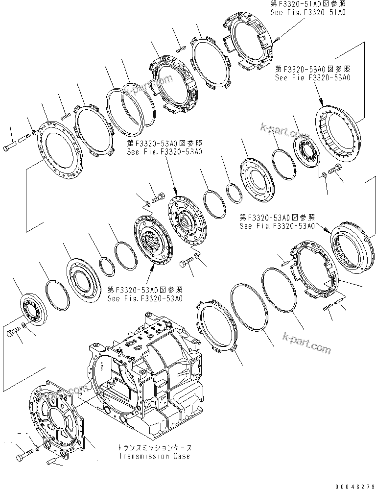 Komatsu parts book diagram for HD465-7R S/N 15001-15351 (W/O EGR): TRANSMISSION (2/8) (3RD AND HIGH HOUSING)(#15001-)
