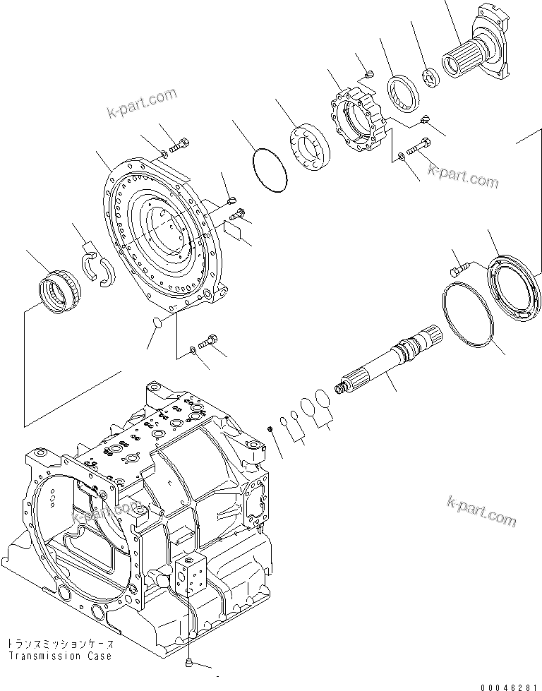 Komatsu parts book diagram for HD465-7R S/N 15001-15351 (W/O EGR): TRANSMISSION (8/8) (INPUT AND OUTPUT)(#15001-)