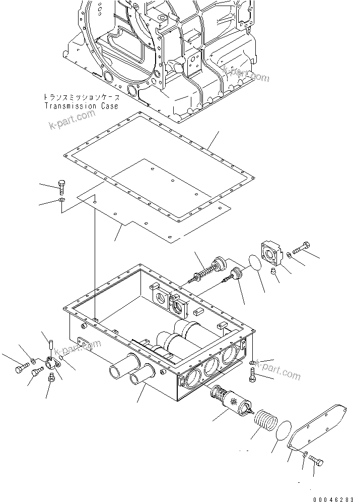 Komatsu parts book diagram for HD465-7R S/N 15001-15351 (W/O EGR): TRANSMISSION OIL TANK(#15001-)
