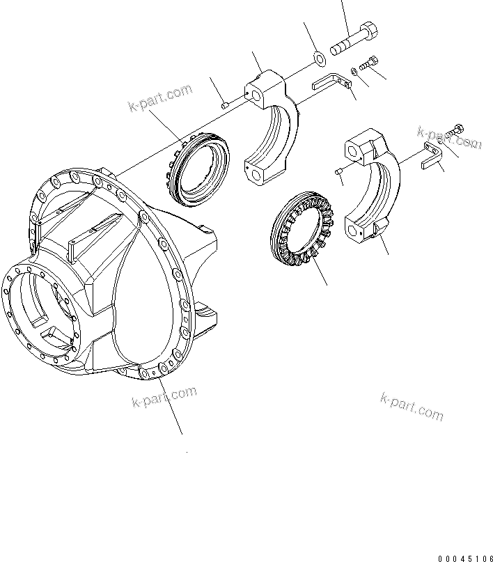 Komatsu parts book diagram for HD465-7R S/N 15001-15351 (W/O EGR): REAR AXLE (REAR DIFFERENTIAL) (1/4)(#15001-)