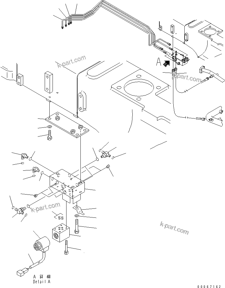 Komatsu parts book diagram for HD465-7R S/N 15001-15351 (W/O EGR): AUTO SUSPENSION PIPING (SOLENOID VALVE AND RELATED PARTS)(#15025-)