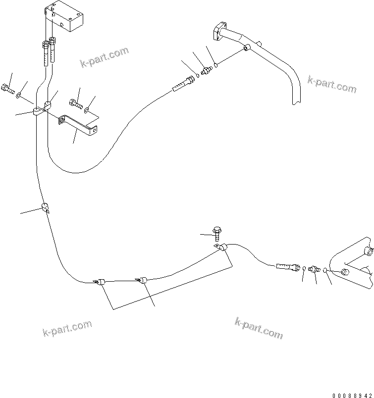 Komatsu parts book diagram for HD465-7R S/N 15001-15351 (W/O EGR): AUTO SUSPENSION PIPING (TRANSMISSION PIPING)(#15025-)