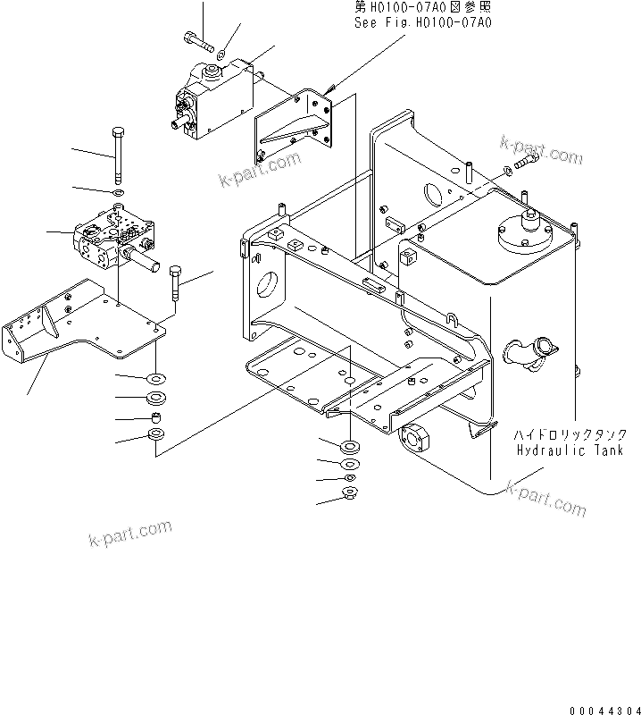 Komatsu parts book diagram for HD465-7R S/N 15001-15351 (W/O EGR): HYDRAULIC TANK (DEMAND VALVE AND HOIST VALVE)(#15001-15024)