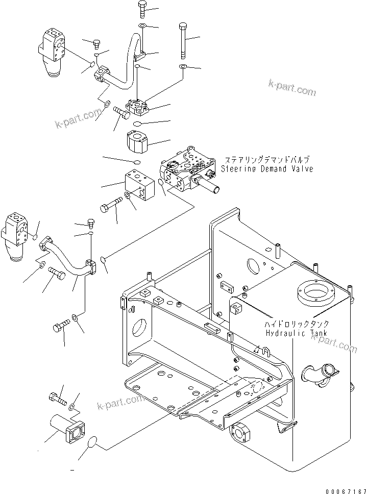Komatsu parts book diagram for HD465-7R S/N 15001-15351 (W/O EGR): HYDRAULIC TANK (STEERING AND HOIST LINE) (1/5)(#15025-)