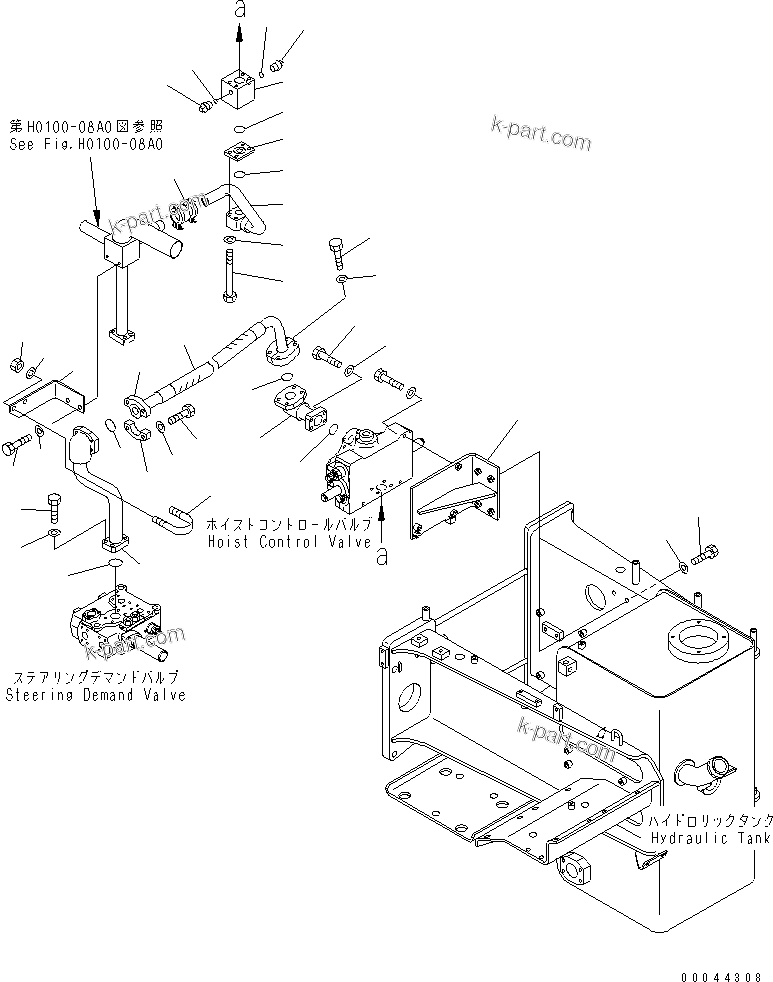 Komatsu parts book diagram for HD465-7R S/N 15001-15351 (W/O EGR): HYDRAULIC TANK (STEERING AND HOIST LINE) (2/5)(#15001-15024)