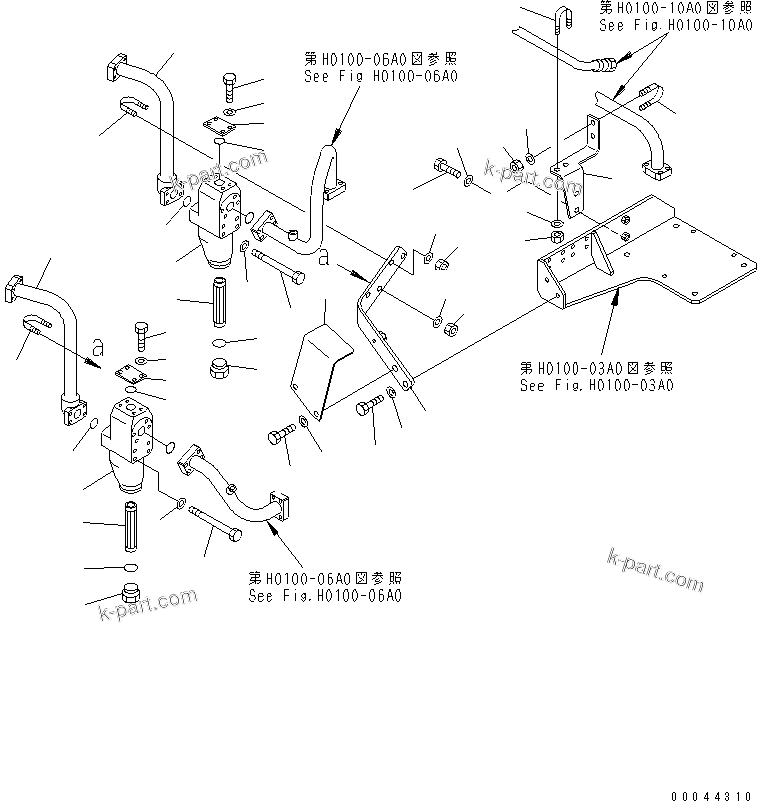 Komatsu parts book diagram for HD465-7R S/N 15001-15351 (W/O EGR): HYDRAULIC TANK (STEERING AND HOIST LINE) (4/5)(#15001-15024)