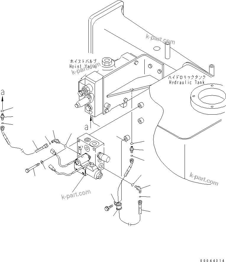 Komatsu parts book diagram for HD465-7R S/N 15001-15351 (W/O EGR): HYDRAULIC TANK (EPC VALVE TO HOIST VALVE)(#15001-15024)