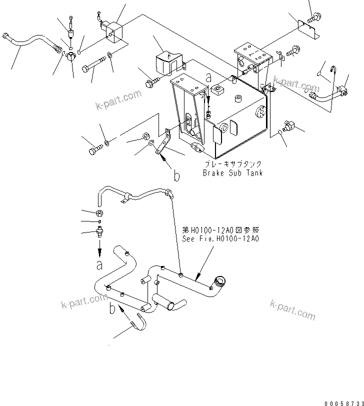 Komatsu parts book diagram for HD465-7R S/N 15001-15351 (W/O EGR): HYDRAULIC TANK (SUB TANK) (2/2) (ASR)(#15001-15024)