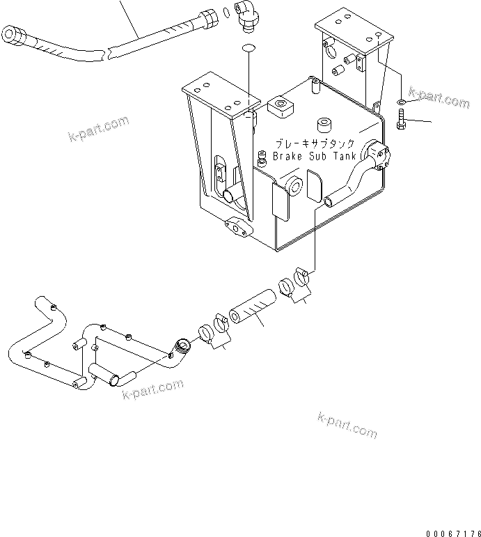 Komatsu parts book diagram for HD465-7R S/N 15001-15351 (W/O EGR): HYDRAULIC TANK (SUB TANK MOUNTING PARTS)(#15025-)