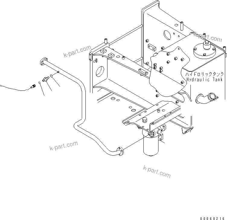 Komatsu parts book diagram for HD465-7R S/N 15001-15351 (W/O EGR): AUTO SUSPENSION PIPING(#15025-)