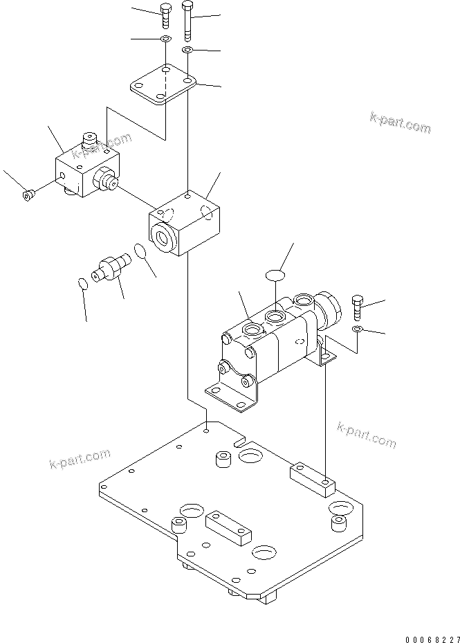 Komatsu parts book diagram for HD465-7R S/N 15001-15351 (W/O EGR): BRAKE PIPING (BLOCK TO FRONT BRAKE SHUTTLE VALVE) (2/2) (WITHOUT FRONT BRAKE CUT)(#15025-)