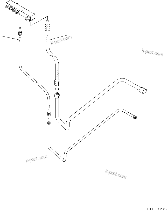Komatsu parts book diagram for HD465-7R S/N 15001-15351 (W/O EGR): BRAKE PIPING (ACCUMULATOR CUT EMERGENCY BRAKE VALVE AND BRAKE VALVE DRAIN LINE)(#15025-)