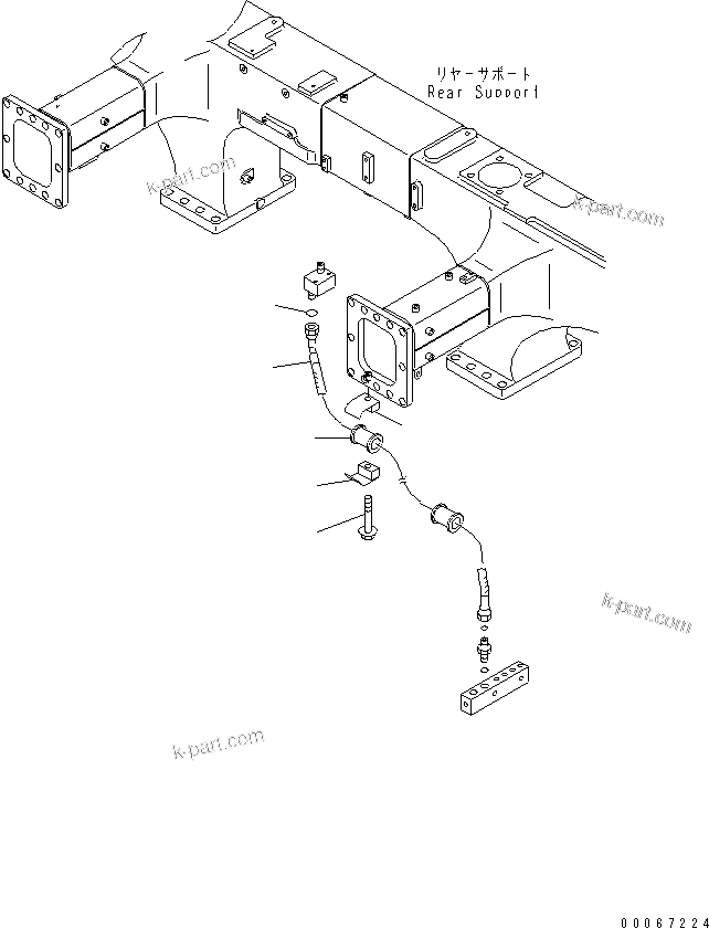 Komatsu parts book diagram for HD465-7R S/N 15001-15351 (W/O EGR): BRAKE PIPING (FRONT LINE)(#15025-)