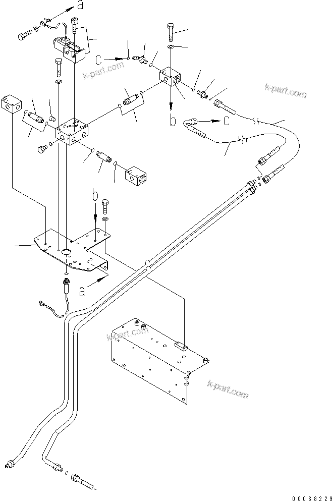 Komatsu parts book diagram for HD465-7R S/N 15001-15351 (W/O EGR): BRAKE PIPING (REAR SHUTTLE VALVE) (WITH ABS)(#15025-)