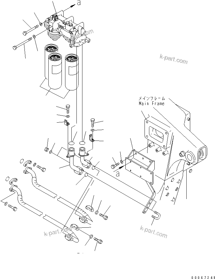 Komatsu parts book diagram for HD465-7R S/N 15001-15351 (W/O EGR): ENGINE OIL FILTER AND RELATED PARTS(#15025-)