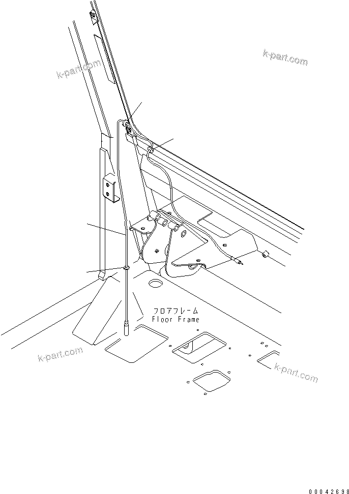 Komatsu parts book diagram for HD465-7R S/N 15001-15351 (W/O EGR): OPERATOR'S CAB (ANTENNA CABLE)(#15001-)