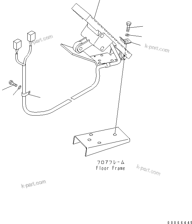 Komatsu parts book diagram for HD465-7R S/N 15001-15351 (W/O EGR): FLOOR (ACCELERATOR PEDAL)(#15001-)