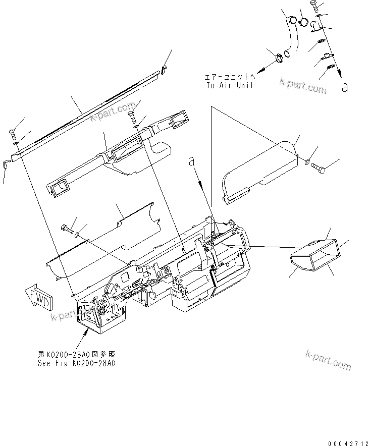 Komatsu parts book diagram for HD465-7R S/N 15001-15351 (W/O EGR): FLOOR (AIR DUCT)(#15001-)