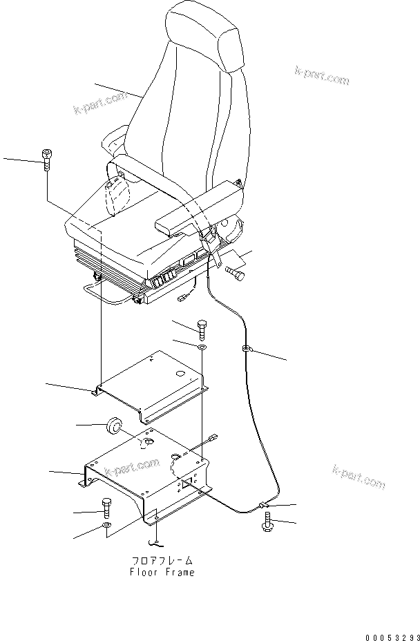 Komatsu parts book diagram for HD465-7R S/N 15001-15351 (W/O EGR): FLOOR (OPERATOR'S SEAT) (ISRING HAUSEN)(#15001-)
