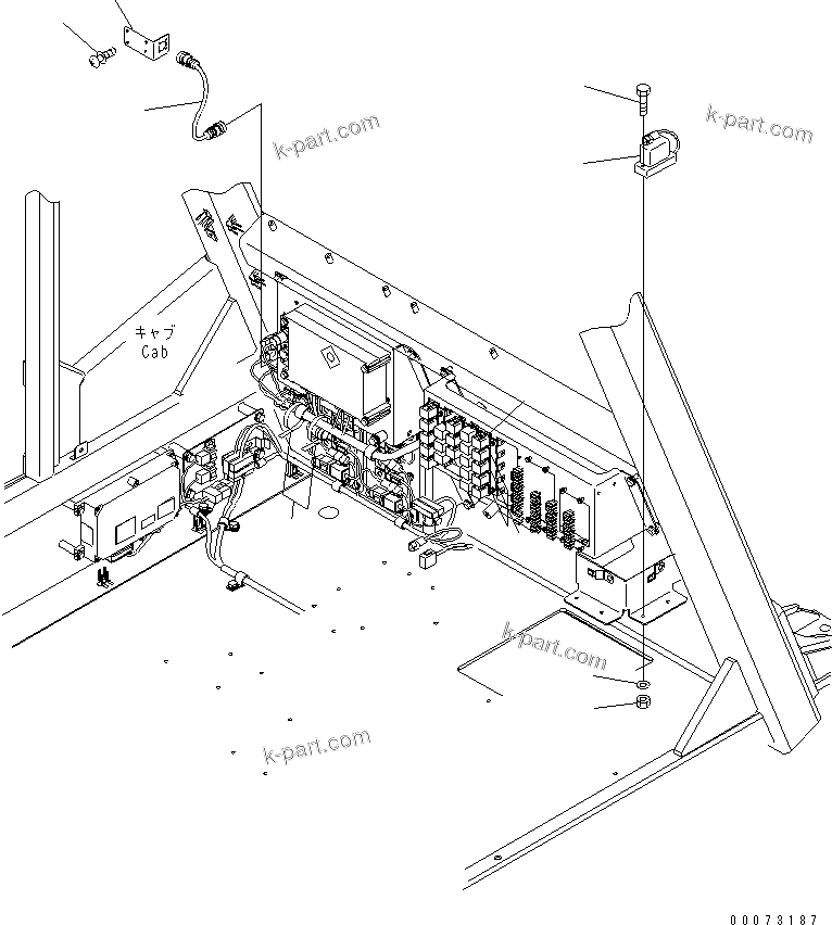 Komatsu parts book diagram for HD465-7R S/N 15001-15351 (W/O EGR): FLOOR (ANGLE SENSOR) (VHMS AND PAYLOAD METER 2)(#15001-)