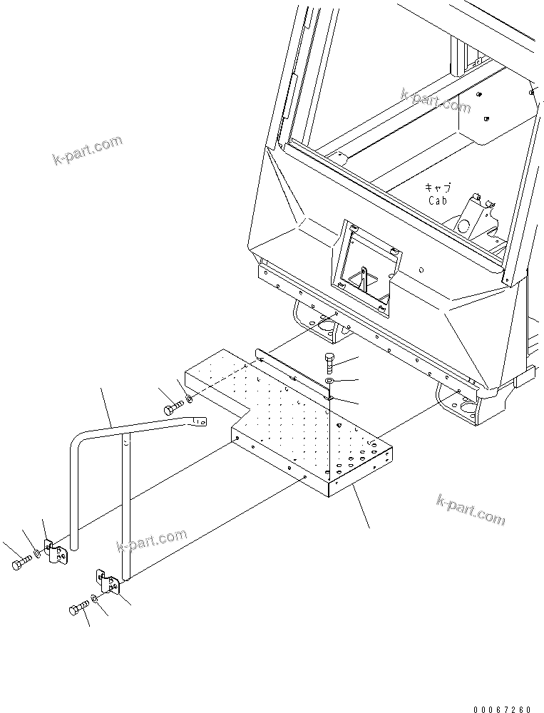 Komatsu parts book diagram for HD465-7R S/N 15001-15351 (W/O EGR): CAB STEP MOUNTING PARTS(#15025-)