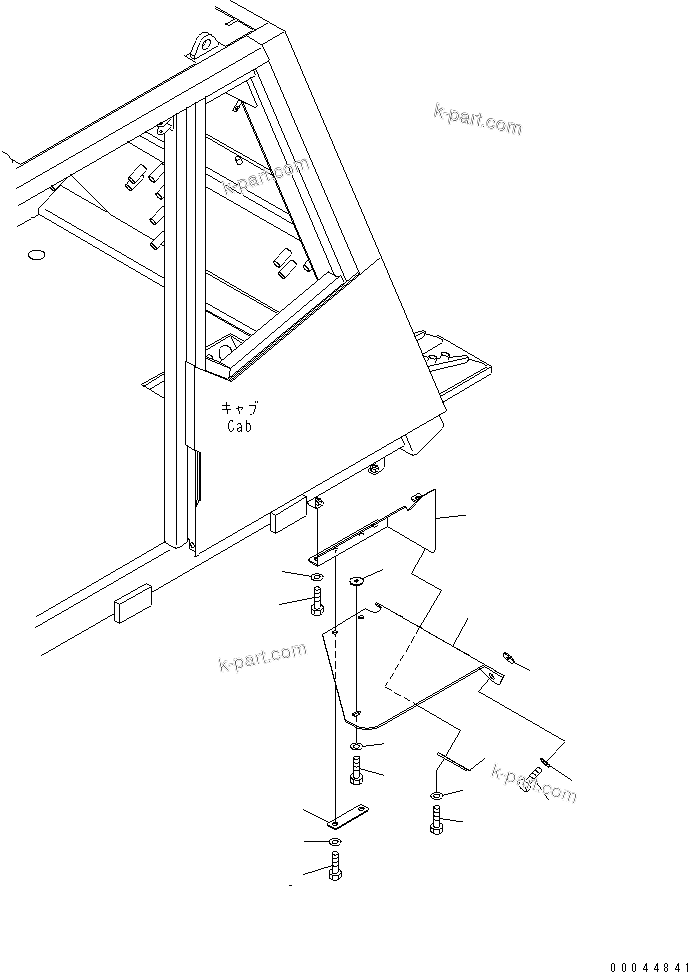 Komatsu parts book diagram for HD465-7R S/N 15001-15351 (W/O EGR): CAB STEP RELATED PARTS (MUD GUARD)(#15025-)