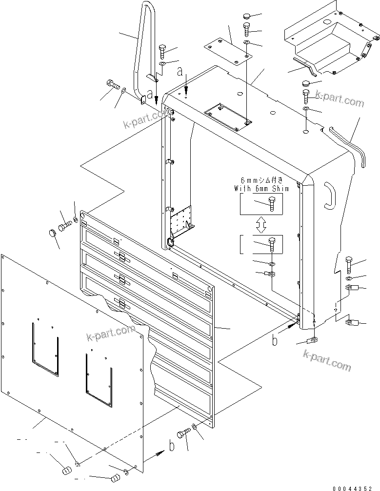 Komatsu parts book diagram for HD465-7R S/N 15001-15351 (W/O EGR): RADIATOR GUARD (WITH CURTAIN)(#15001-15024)