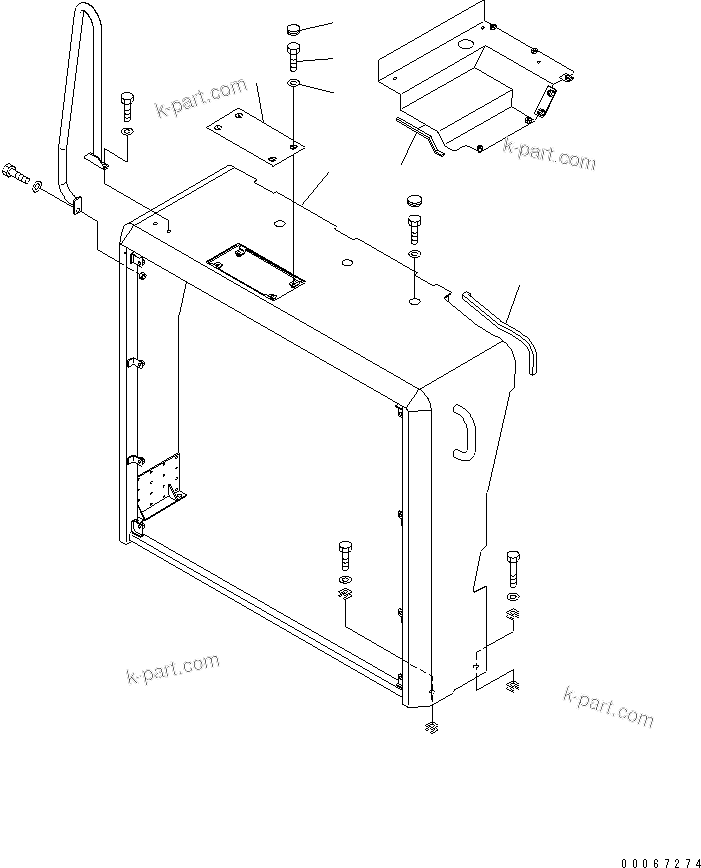 Komatsu parts book diagram for HD465-7R S/N 15001-15351 (W/O EGR): RADIATOR (COVER)(#15025-)
