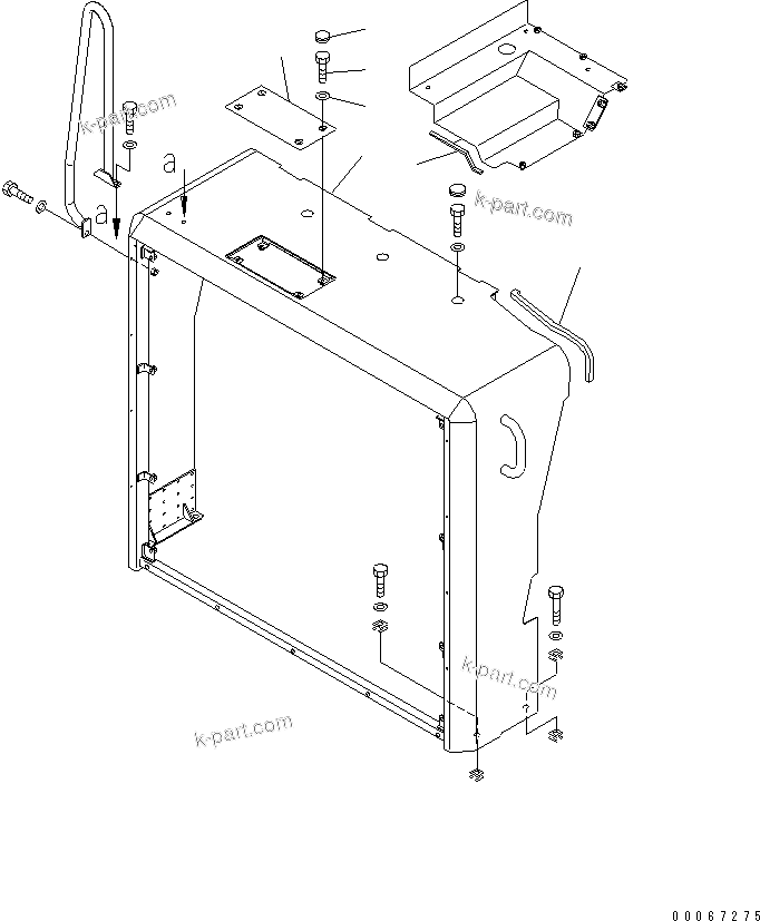 Komatsu parts book diagram for HD465-7R S/N 15001-15351 (W/O EGR): RADIATOR (CURTAIN)(#15025-)
