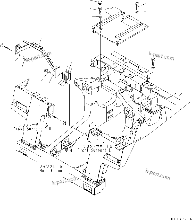 Komatsu parts book diagram for HD465-7R S/N 15001-15351 (W/O EGR): HOOD (FRONT SUPPORT STAY)(#15025-)
