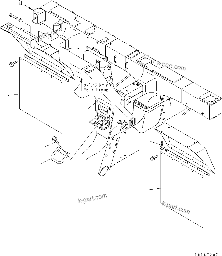 Komatsu parts book diagram for HD465-7R S/N 15001-15351 (W/O EGR): FENDER RELATED PARTS (WITH MUFFLER)(#15025-)