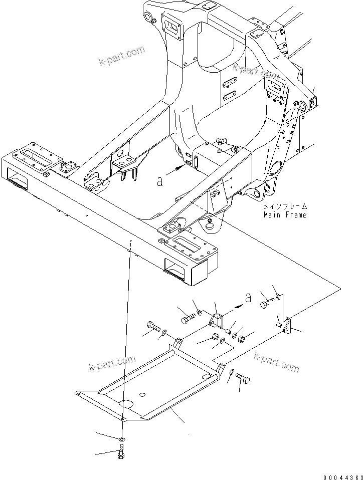 Komatsu parts book diagram for HD465-7R S/N 15001-15351 (W/O EGR): ENGINE UNDER GUARD(#15001-)
