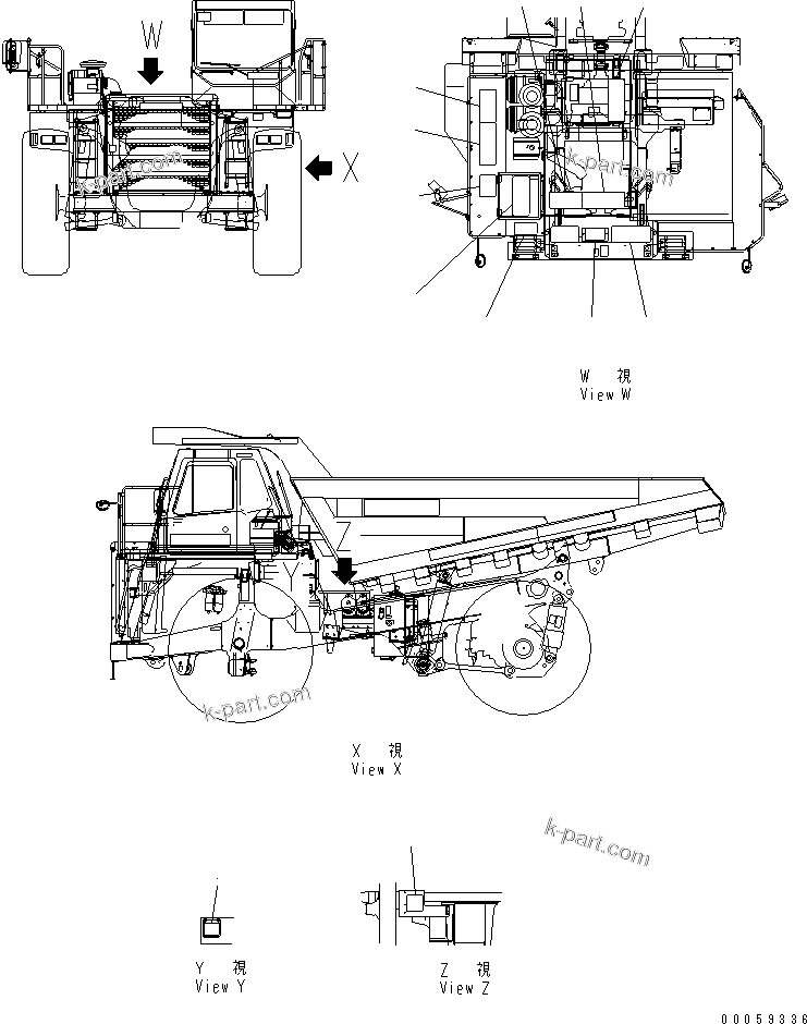 Komatsu parts book diagram for HD465-7R S/N 15001-15351 (W/O EGR): ANTI SLIP RUBBER (FOR LARGE BATTERY)(#15001-)