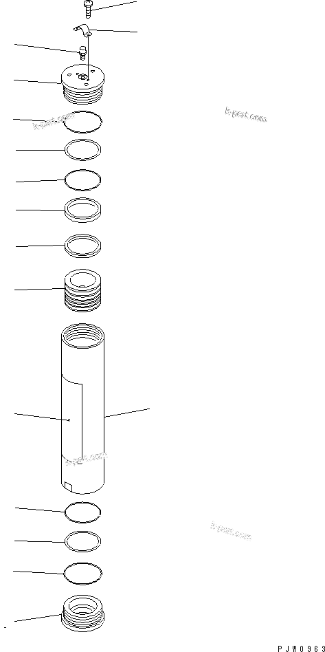 Komatsu parts book diagram for HD465-7R S/N 15001-15351 (W/O EGR): ACCUMULATOR (GAS CAPACITY 3.5L)(#15001-)